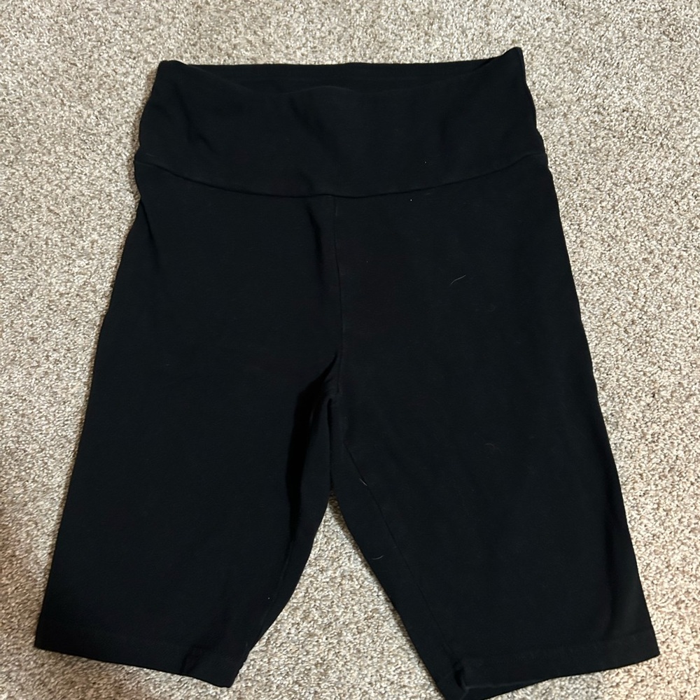 wild fable Black High-Rise Bike Shorts with Wide Waistband